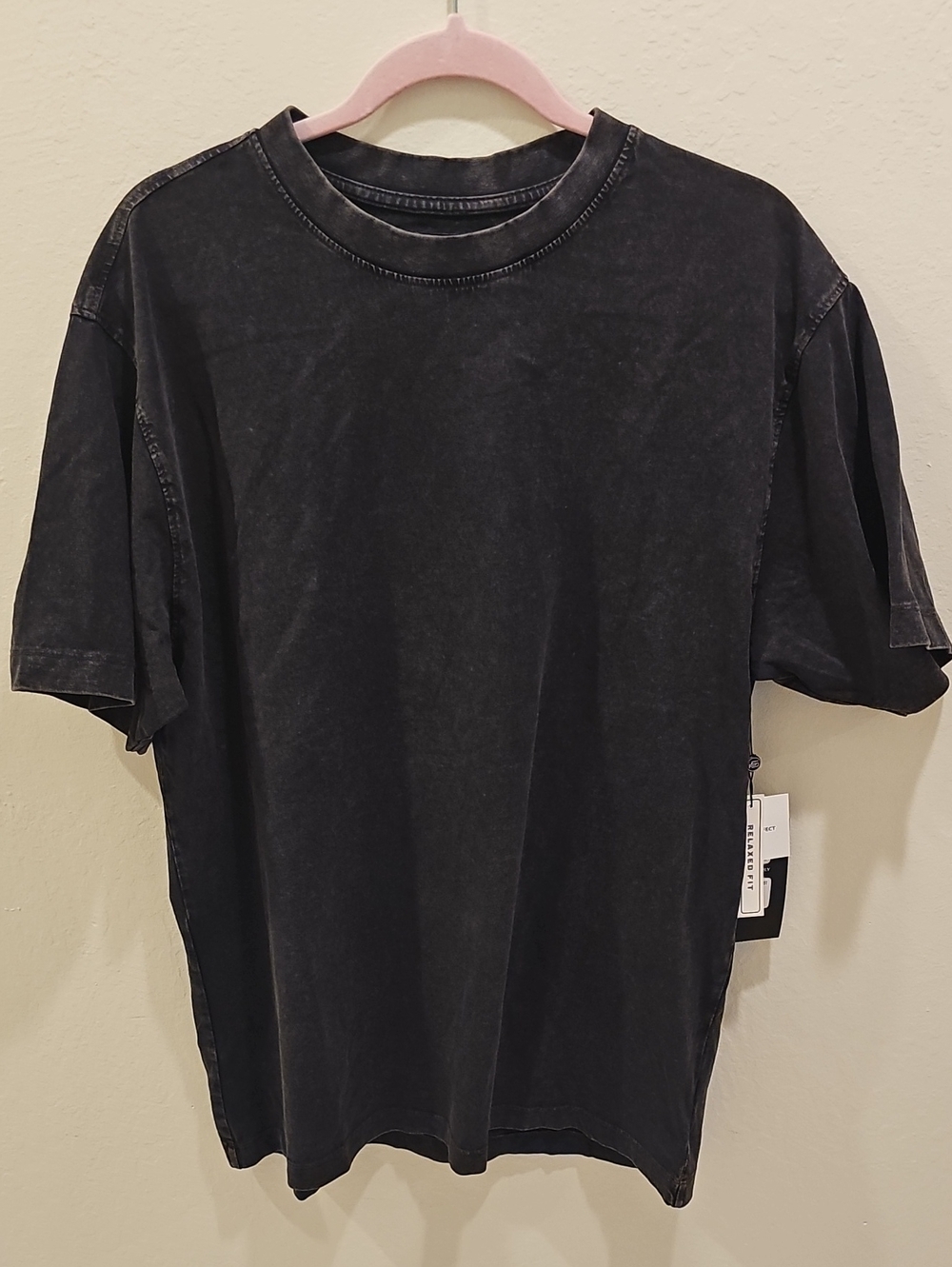 Men's Washed Black Short Sleeve Crewneck Tee